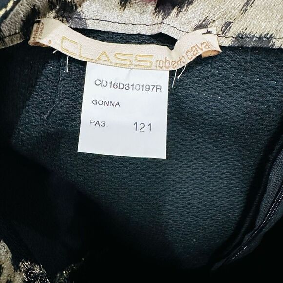 ROBERTO CAVALLI Black Gold Pencil Skirt Mini Skirt Made In Italy Size 8 - Picture 4 of 5